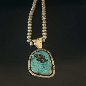 Turquoise and Silver necklace with jeweler imprint